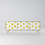 RADIANT REVERIE Mueble de TV de 3 Puertas en Acabado Gris