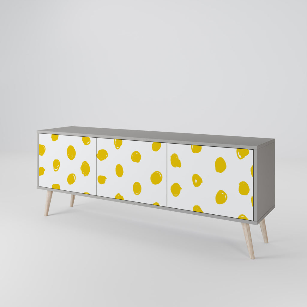 RADIANT REVERIE 3-Door TV Stand in Grey Finish