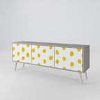 RADIANT REVERIE Mueble de TV de 3 Puertas en Acabado Gris