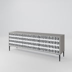 NIGHTY MELODIES Mueble de TV de 3 Puertas en Acabado Gris