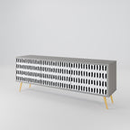 NIGHTY MELODIES Mueble de TV de 3 Puertas en Acabado Gris