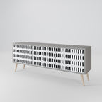 NIGHTY MELODIES Mueble de TV de 3 Puertas en Acabado Gris