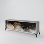 MARBLE OF TOMMORROW 3-Door TV Stand in Grey Finish