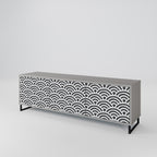 GLOOMY HOST Mueble de TV de 3 Puertas en Acabado Gris