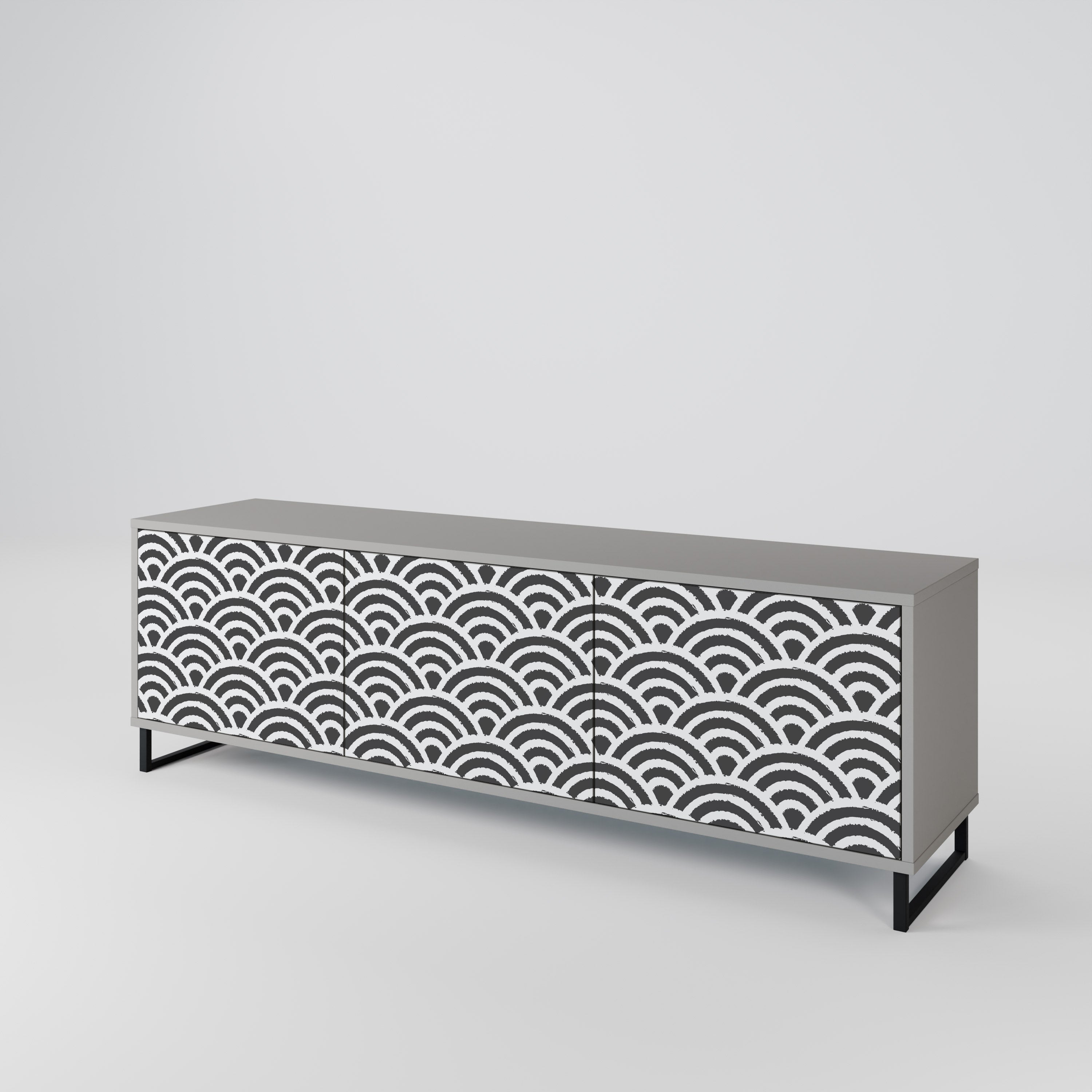 GLOOMY HOST Mueble de TV de 3 Puertas