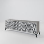 GLOOMY HOST Mueble de TV de 3 Puertas en Acabado Gris