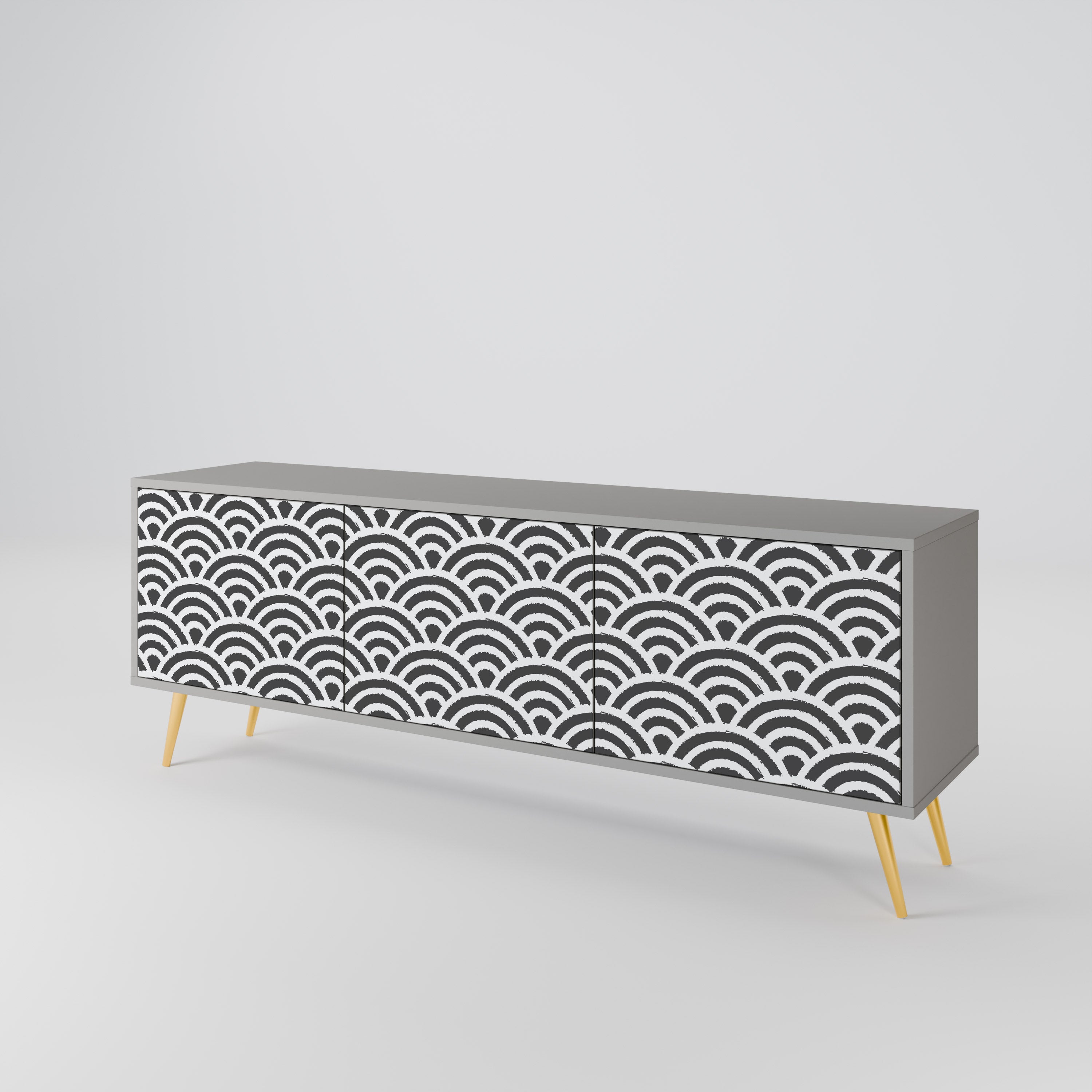 GLOOMY HOST Mueble de TV de 3 Puertas