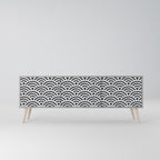 GLOOMY HOST Mueble de TV de 3 Puertas en Acabado Gris