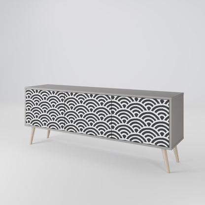 GLOOMY HOST Mueble de TV de 3 Puertas