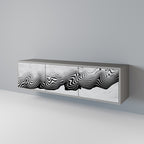 MONOCHROME MIRAGE Mueble de TV de 3 Puertas en Acabado Gris