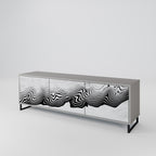 MONOCHROME MIRAGE Mueble de TV de 3 Puertas en Acabado Gris
