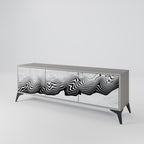 MONOCHROME MIRAGE Mueble de TV de 3 Puertas en Acabado Gris