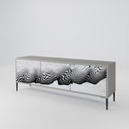 MONOCHROME MIRAGE Mueble de TV de 3 Puertas en Acabado Gris