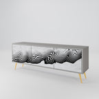 MONOCHROME MIRAGE Mueble de TV de 3 Puertas en Acabado Gris