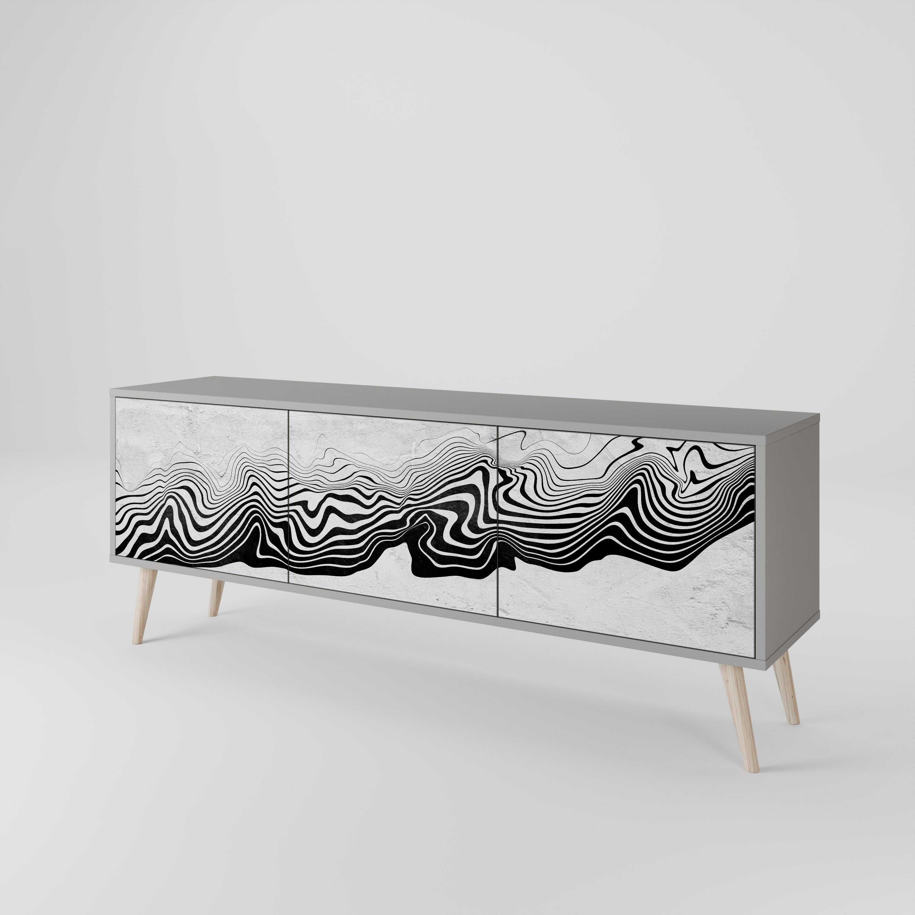 MONOCHROME MIRAGE Mueble de TV de 3 Puertas