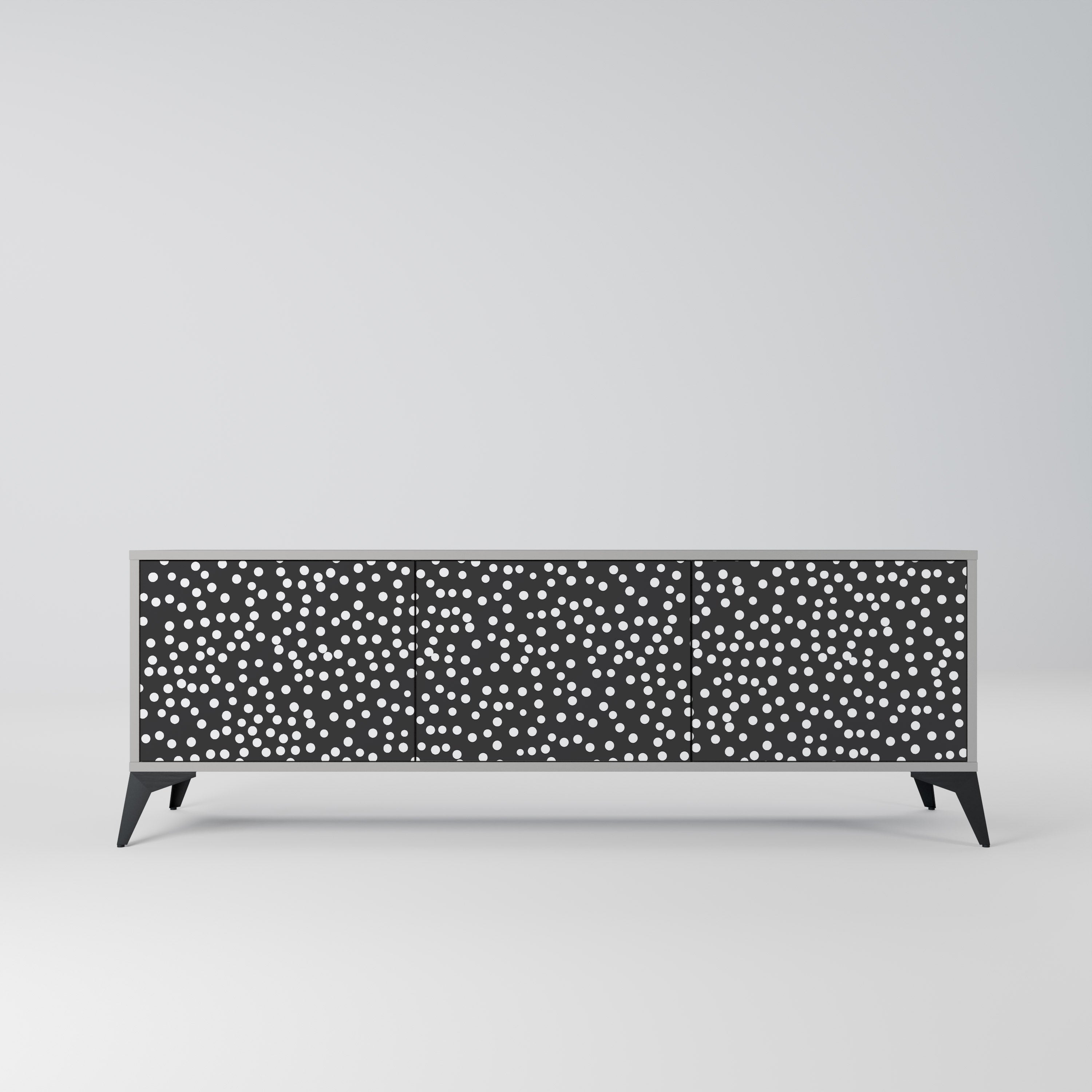 BLINDING LIGHTS 3-Door TV Stand in Grey Finish