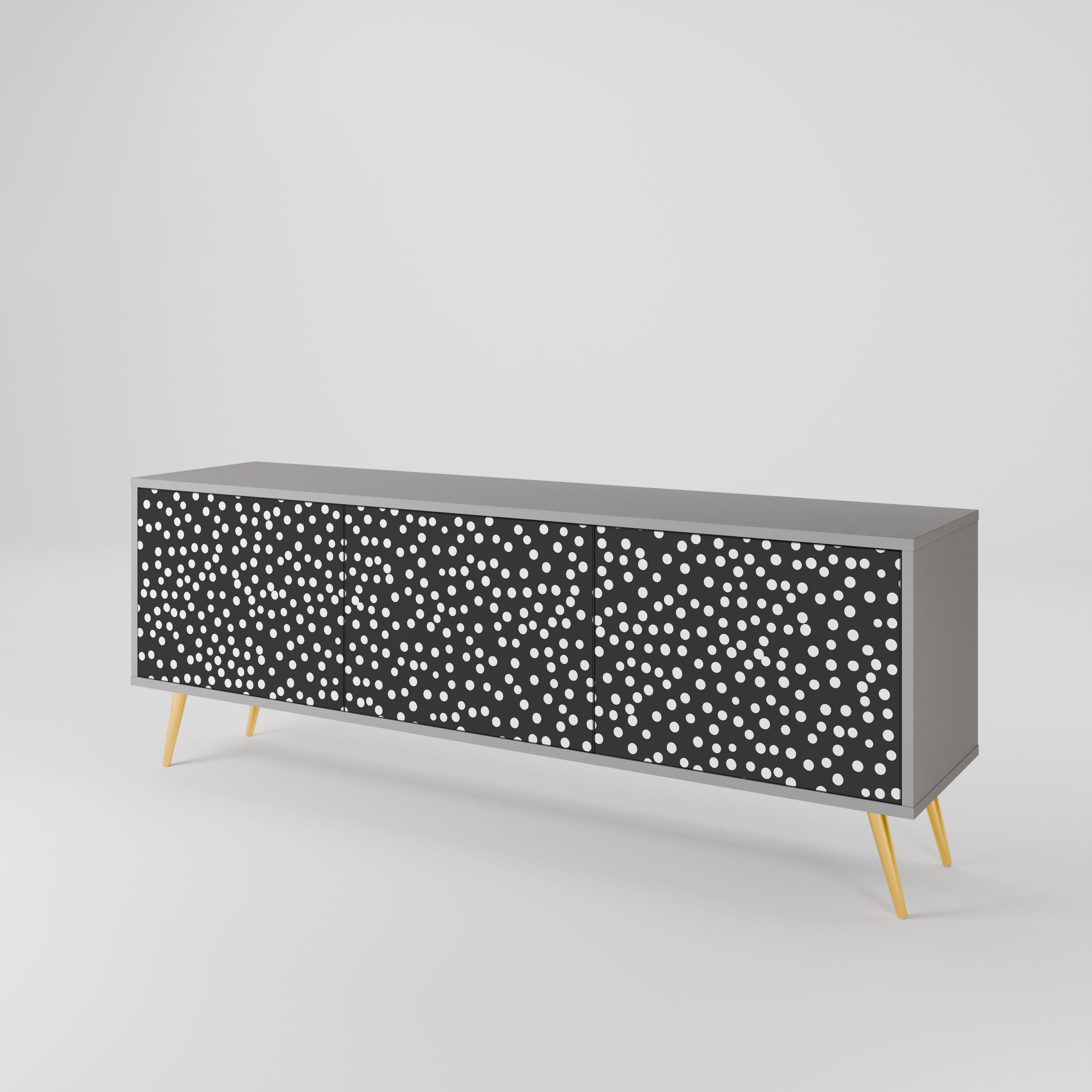 BLINDING LIGHTS 3-Door TV Stand in Grey Finish