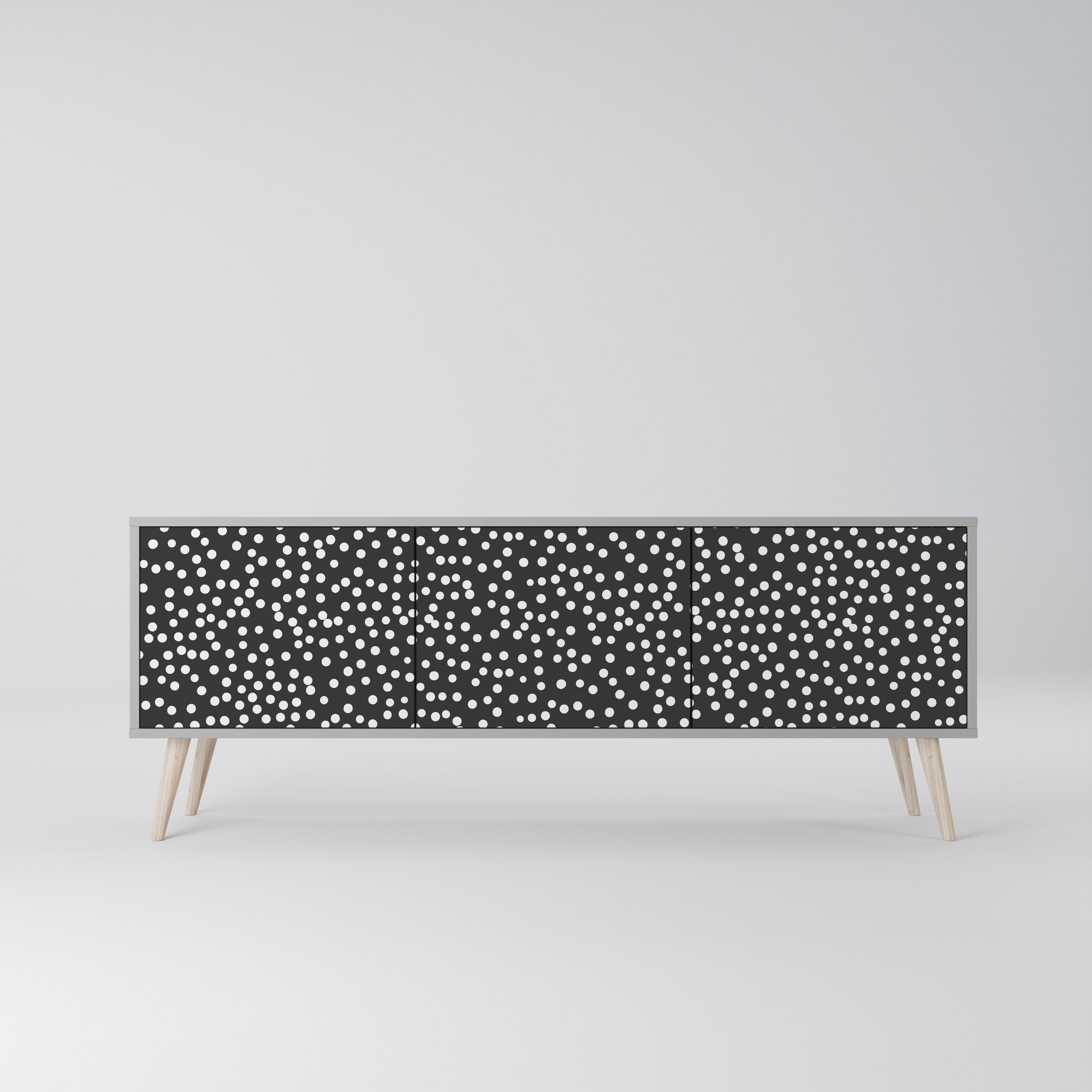 BLINDING LIGHTS 3-Door TV Stand in Grey Finish