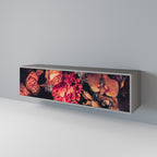 NEVERENDING BLOOM Mueble de TV de 3 Puertas en Acabado Gris