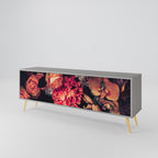 NEVERENDING BLOOM Mueble de TV de 3 Puertas en Acabado Gris