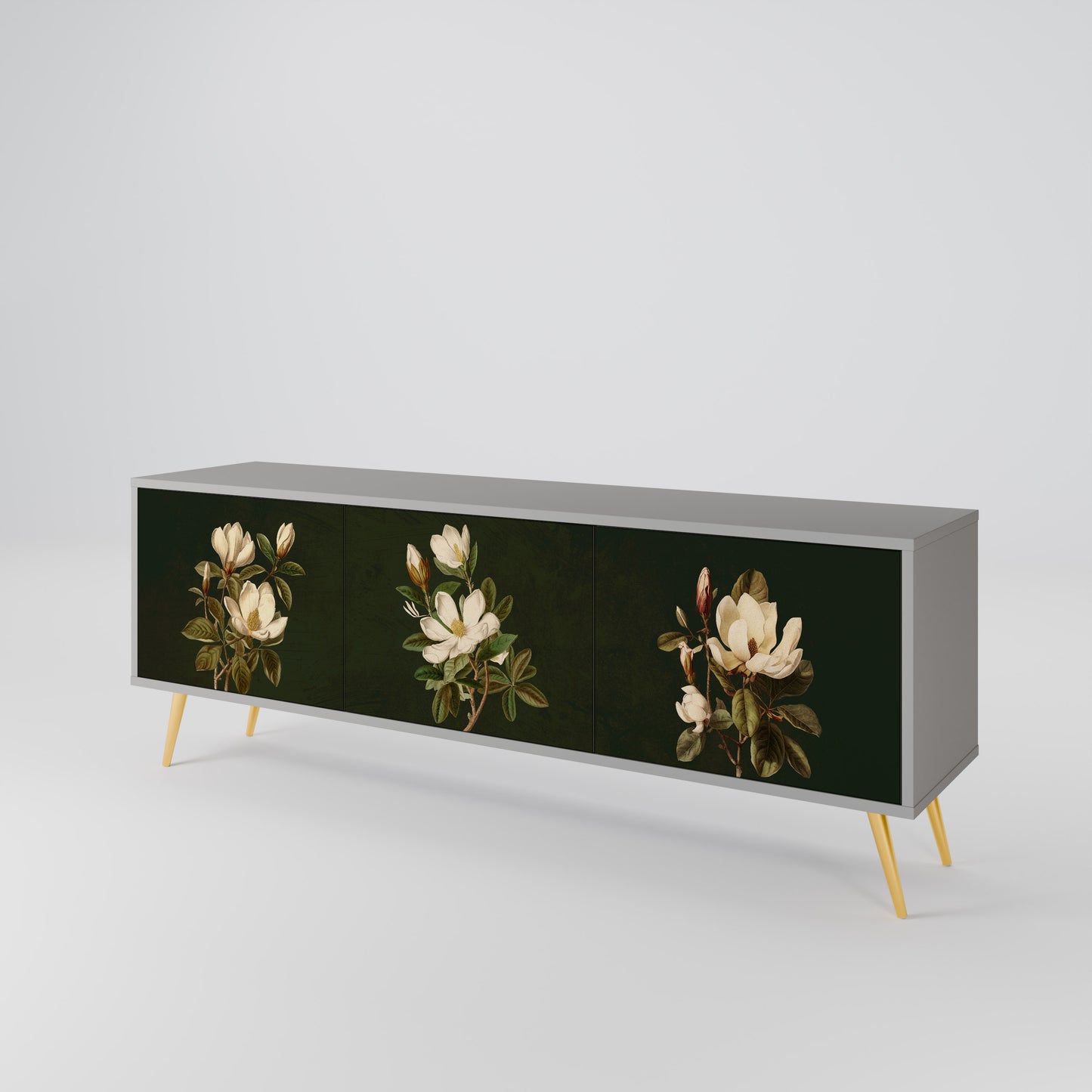 FLORAL NOIR Mueble de TV de 3 Puertas