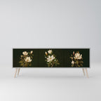 FLORAL NOIR 3-Door TV Stand in Grey Finish