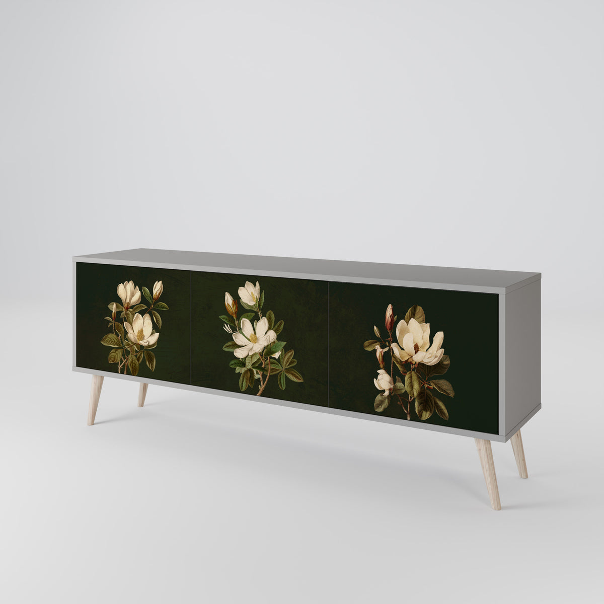 FLORAL NOIR Mueble de TV de 3 Puertas
