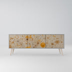 MORNING GLADE Mueble de TV de 3 Puertas en Acabado Gris