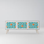 BE THE CHANGE Mueble de TV de 3 Puertas en Acabado Gris