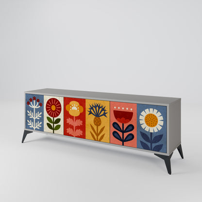 SCANDIC FLOWERET Mueble de TV de 3 Puertas