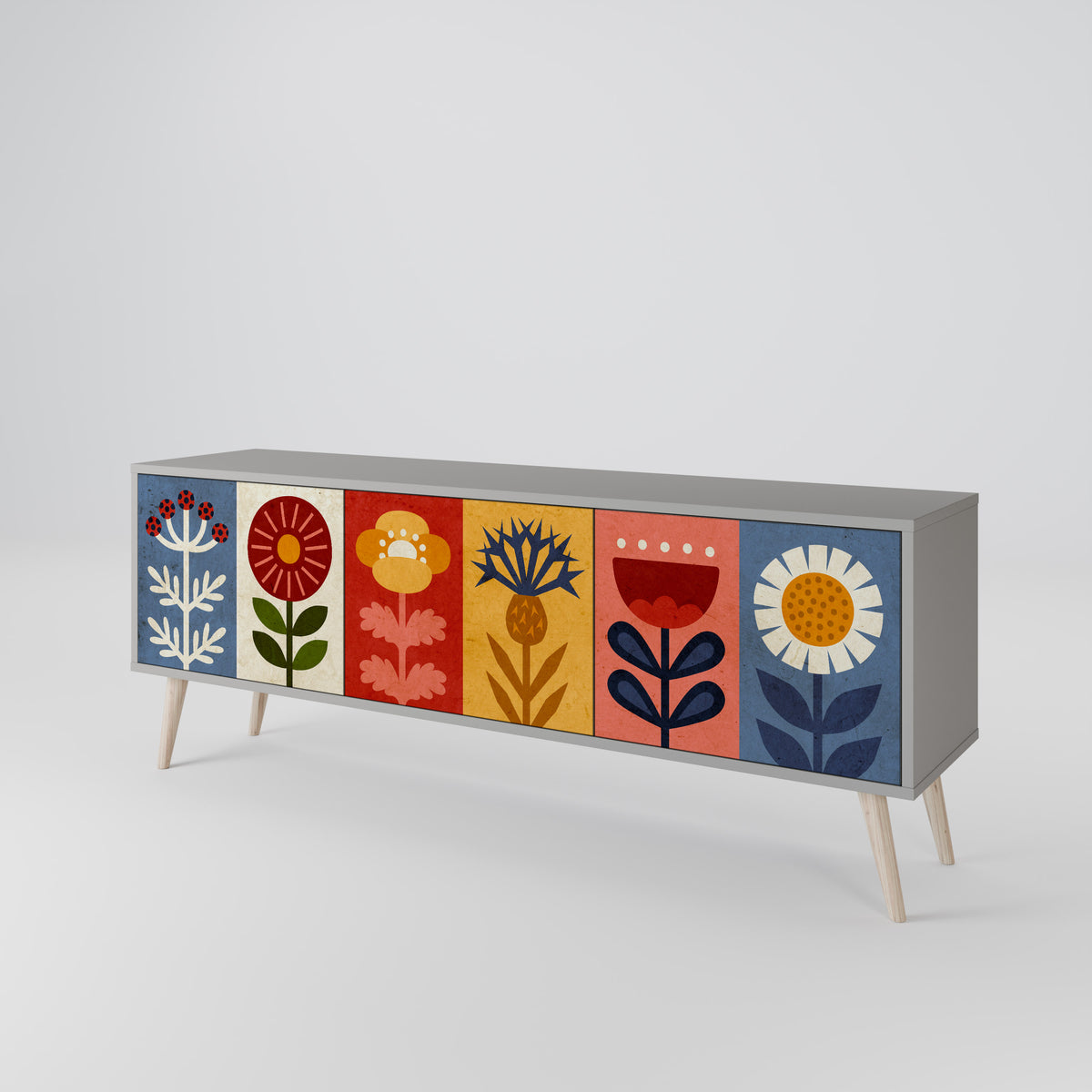 SCANDIC FLOWERET 3-Door TV Cabinet