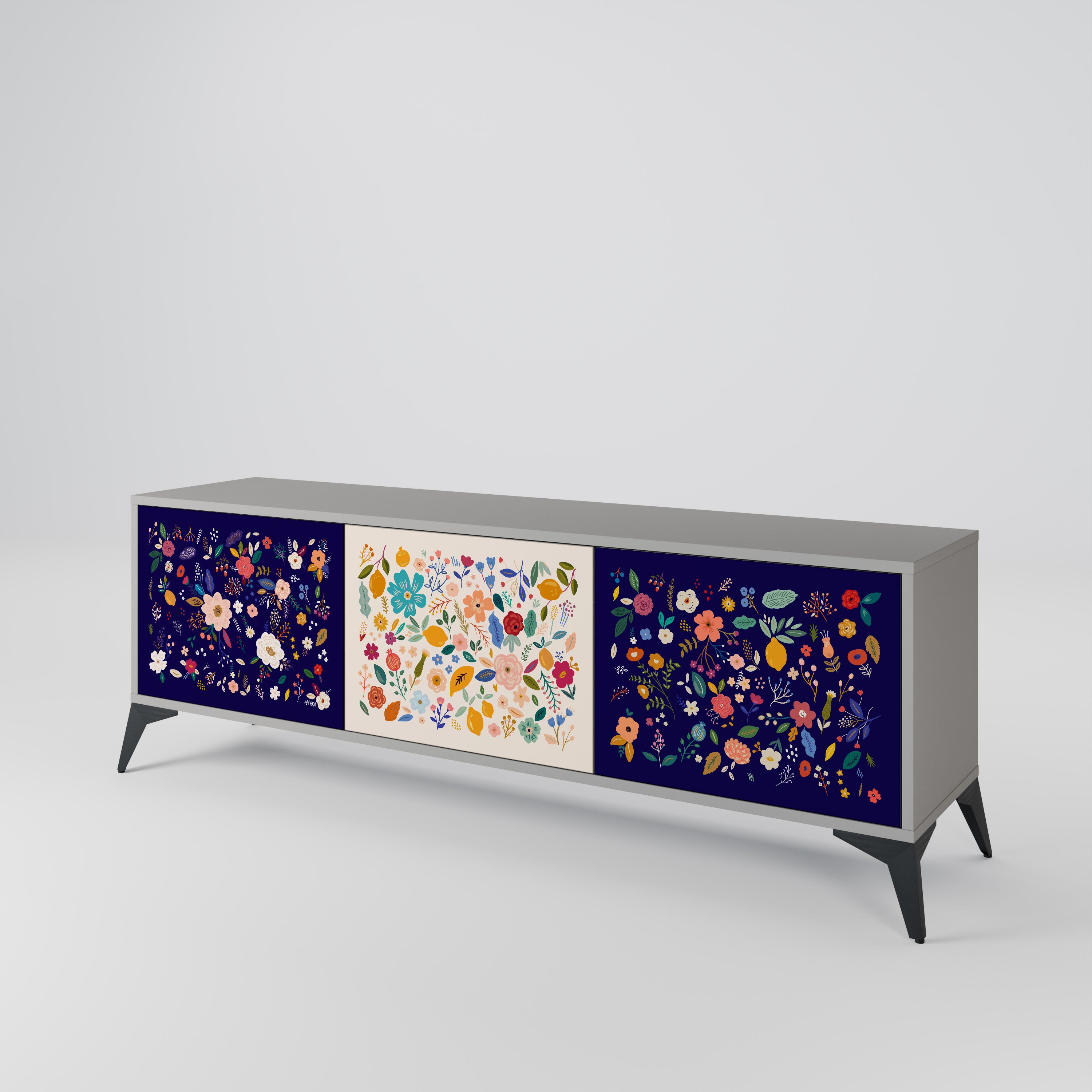 FLORAL COMBINATION Mueble de TV de 3 Puertas