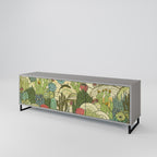 SUCCULENTS KALEIDOSCOPE 3-Door TV Stand in Grey Finish