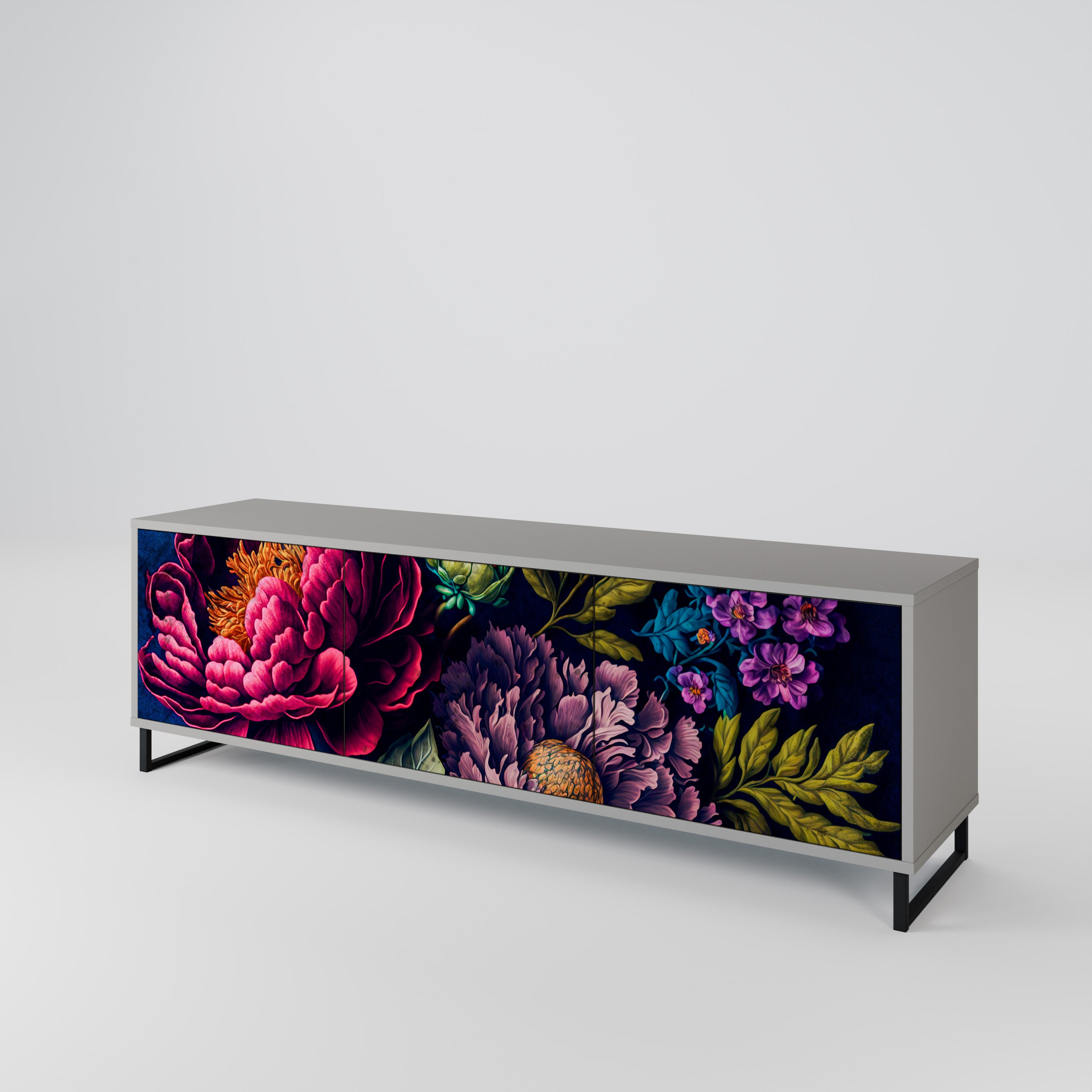 BLOOMING ELEGANCE Mueble de TV de 3 Puertas
