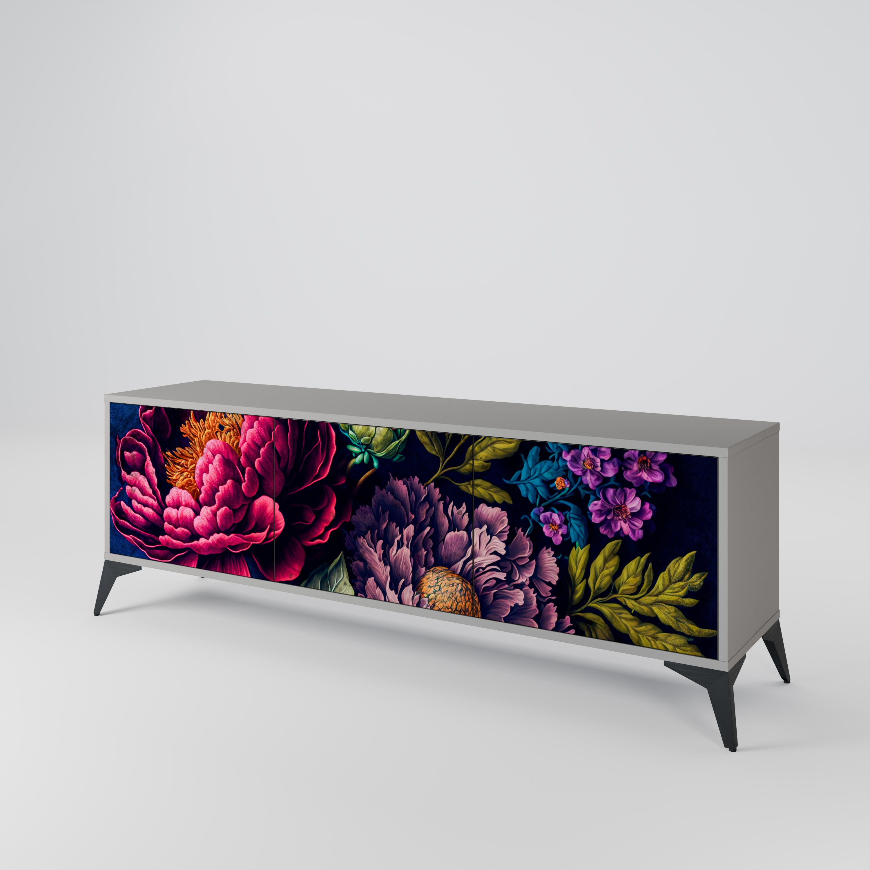 BLOOMING ELEGANCE Mueble de TV de 3 Puertas