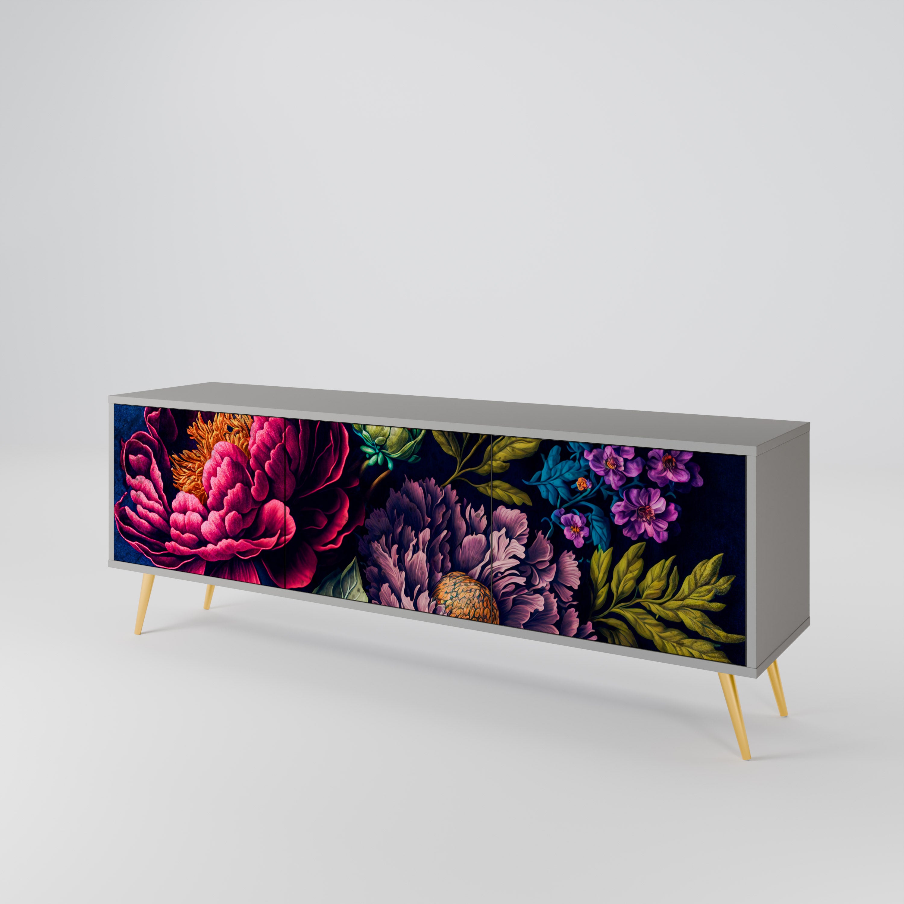 BLOOMING ELEGANCE Mueble de TV de 3 Puertas