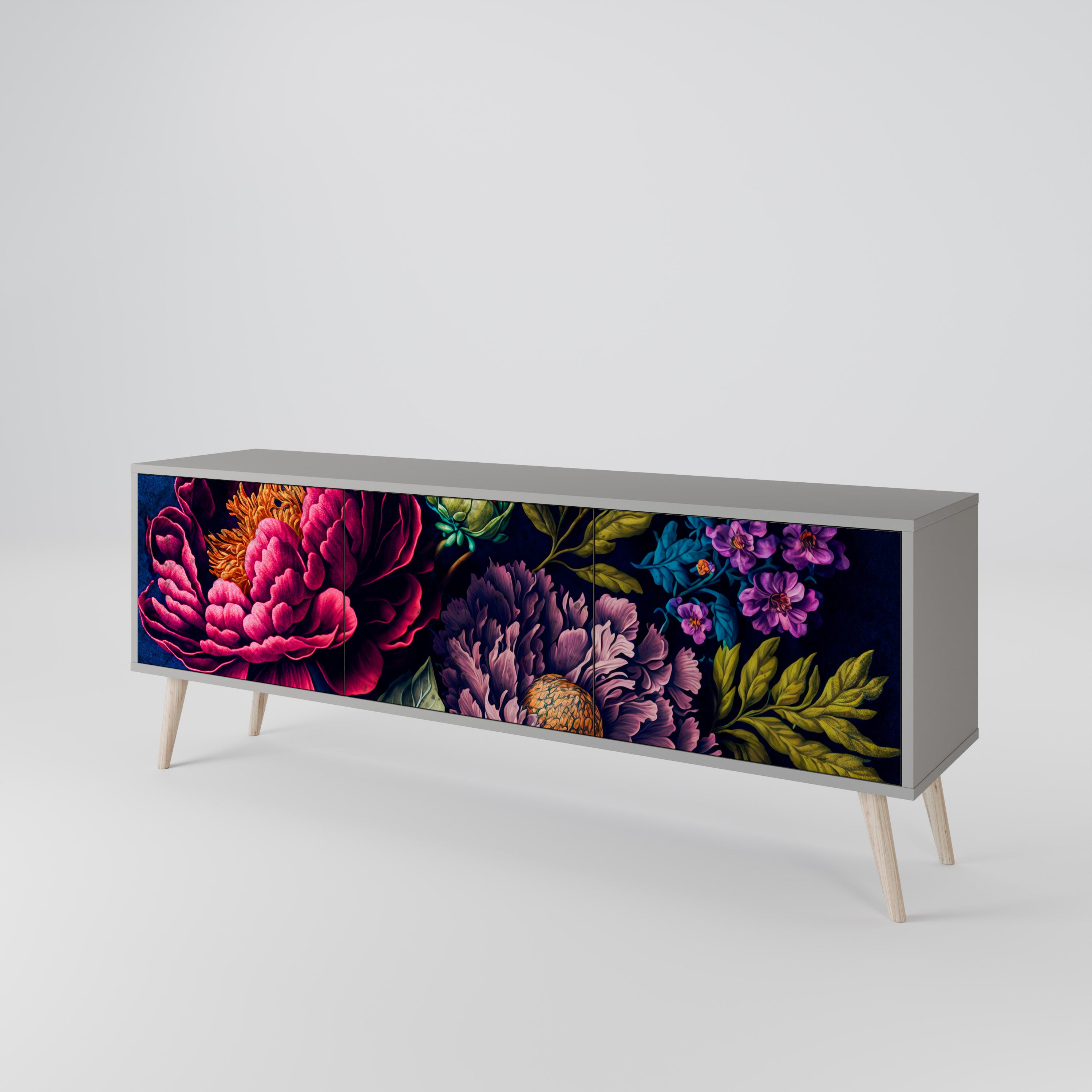 BLOOMING ELEGANCE Mueble de TV de 3 Puertas
