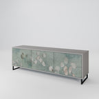 NIGHT LADY 3-Door TV Stand in Grey Finish