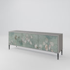 NIGHT LADY 3-Door TV Stand in Grey Finish