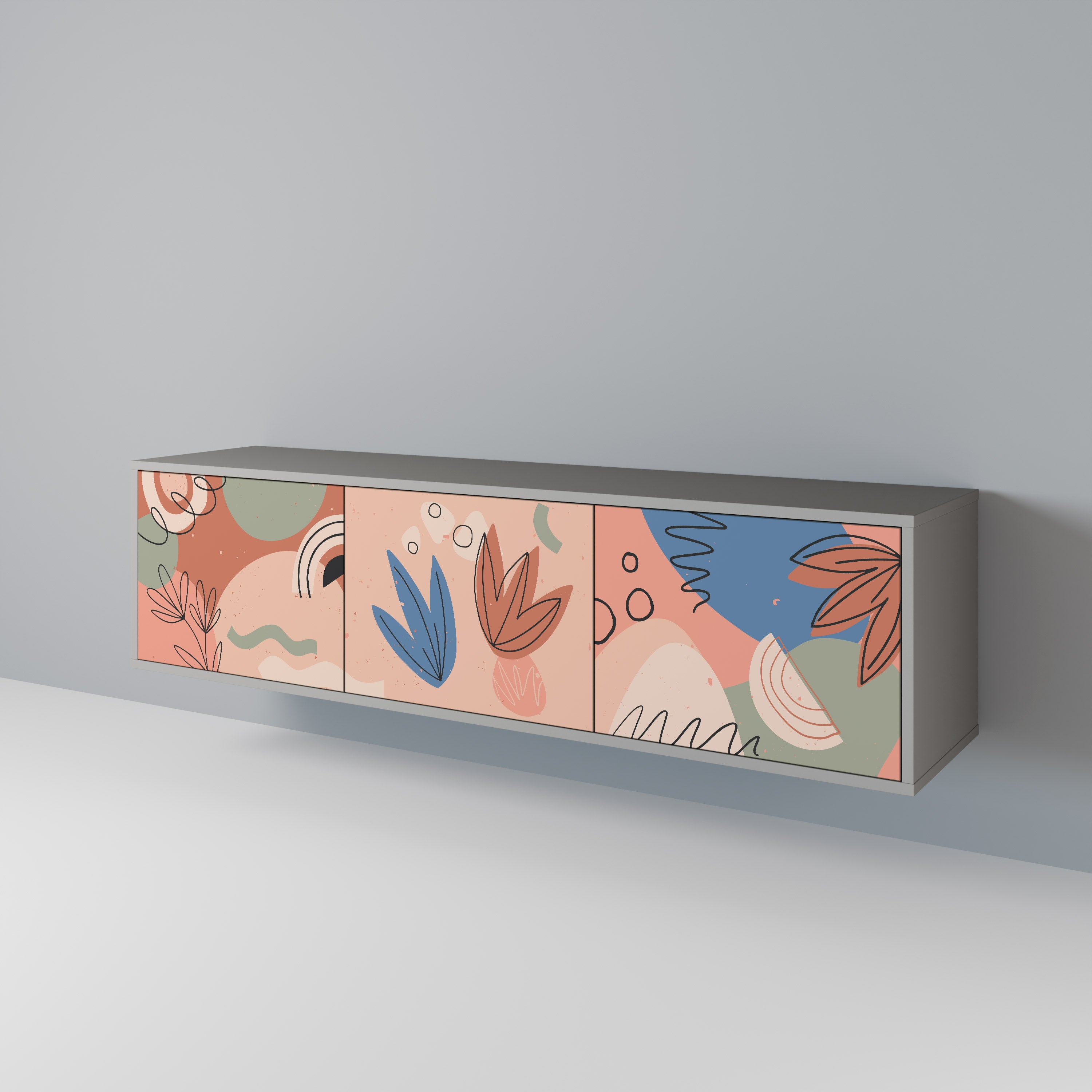 PASTEL DESTINY Mueble de TV de 3 Puertas