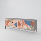 PASTEL DESTINY 3-Door TV Stand in Grey Finish
