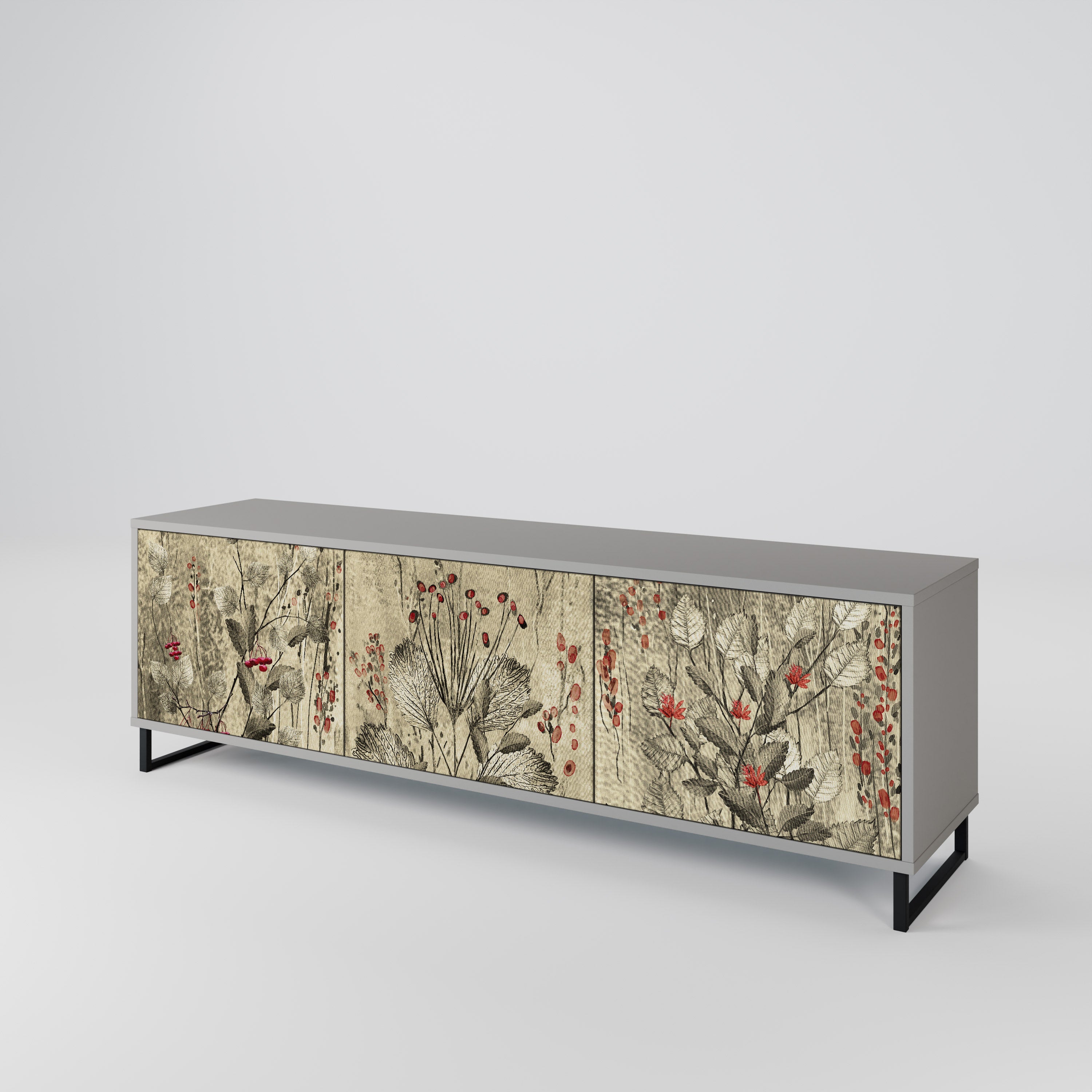 HERBAL GRACE Mueble de TV de 3 Puertas