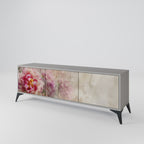 PEONY WHISPER 3-Door TV Stand in Grey Finish