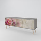 PEONY WHISPER 3-Door TV Stand in Grey Finish