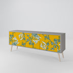 Mueble de TV de 3 puertas YELLOW CHINOISERIE en acabado gris