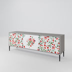 FLOWERS AND STRAWBERRIES Mueble de TV de 3 Puertas en Acabado Gris