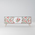 FLOWERS AND STRAWBERRIES Mueble de TV de 3 Puertas en Acabado Gris