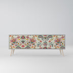 ORGANIC FOLKLORE Mueble de TV de 3 Puertas en Acabado Gris