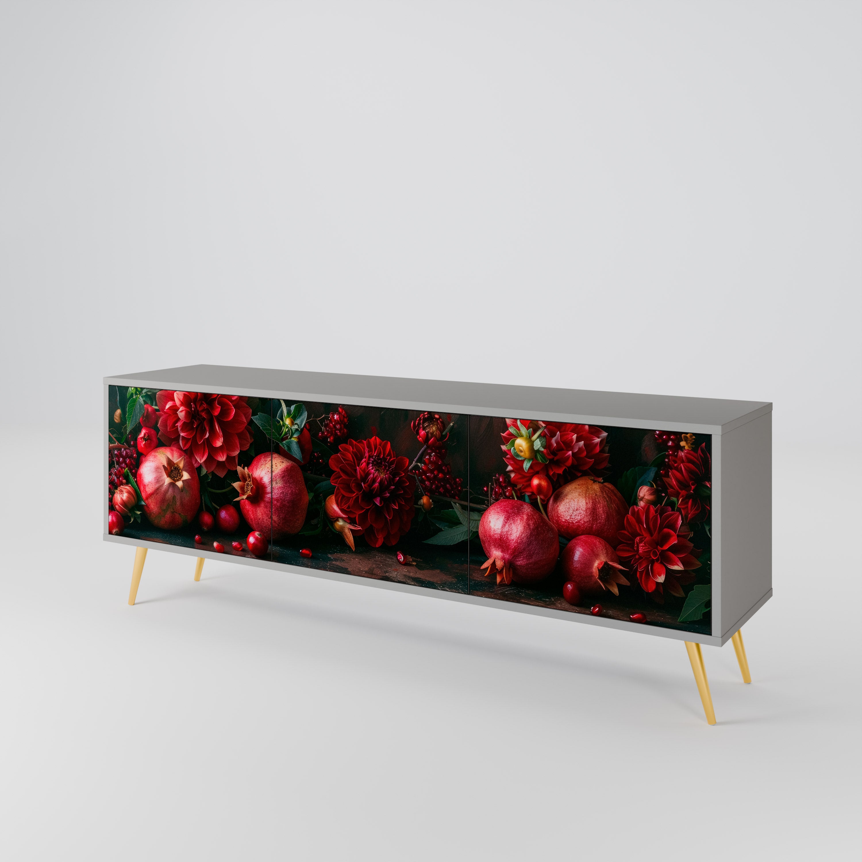 DAHLIAS AND POMEGRANATES Mueble de TV de 3 Puertas