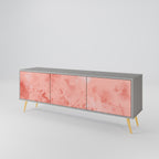 CRANE DANCE Mueble de TV de 3 Puertas en Acabado Gris